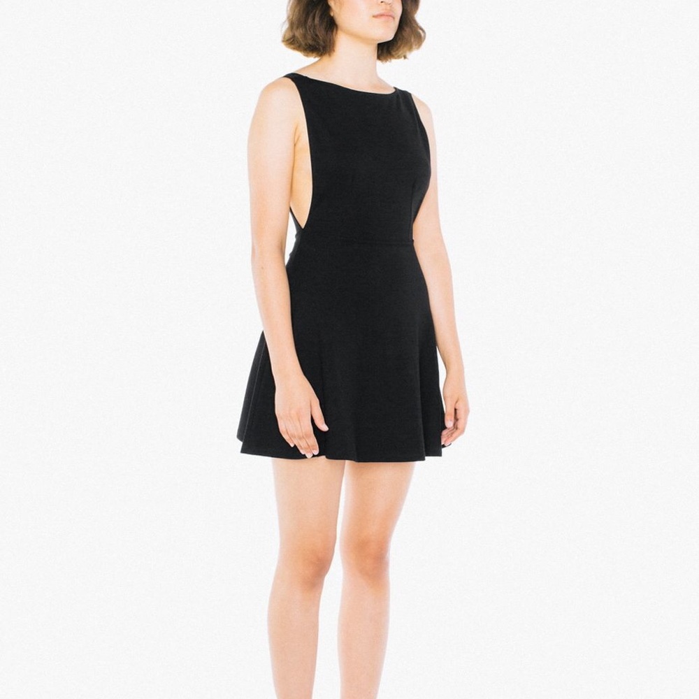 American Apparel velvet open back skater dress